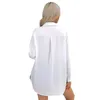 Chemise de yoga pour femmes couleur grande chemise de bouton en vrac décontracté