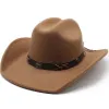 Nowe ręcznie robione pióra poczuć fedorę kapelusz vintage mężczyźni Panama Trilby Hats zakrzywiony brzeg dżentelmena imprezowa czapka