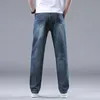 Estate 95% cotone alenta jeans dritti per uomo affari e stiramento casual tessuto morbido pantaloni di denim pantaloni di marca maschio 240430