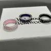 Marca Westwoods esmalte o anel de letra é simples e elegante, com anéis de casal multicoloridos unhas de cabelo liso