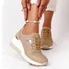 Casual Schuhe Sneakers für Frauen Clearance 2024 Damen Sommer Fashion Leder Schnürung runden Kopf atmungsaktiv dicke Frauensportarten zum Verkauf