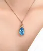 14K Rose Gold 3 karat Sapphire Stone Pendant Women Pure Natural Blue Sapphire Gemstone 14K Rose Gold Necklace Jewelry Pendant 2108509145