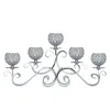 Candlers 5 têtes support en métal or / argent plaqué chandelier de chandelle de cristal candelabras home el wedding centres de table décoration