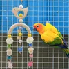 その他の鳥の供給鳥のおもちゃrattanボールとオウムスイングチューインチーズトレーニング木製吊りハンモックケージペット