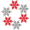 Oreiller 8 PCS Christmas Courets de flocon de neige Ornement Festival Isolation Placemats ménage en feutre Tapon de tasse de tasse