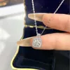 S925 Silver TiffanyJewelry Heart Pendants Mo Sangshi Temperament carré Diamond Pendant collier Collier de chaîne de chaîne Tiktok Live