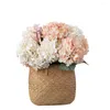 Fleurs décoratives Artificiel Hortengea Silk Flower Party Decorcor Decor Dorcement Bouquet Bouquet Fake Home Table