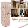 Vêtements de chien bricolage chat gratteeur corde torsadé de remplacement sisal grattant la liaison du cadre d'escalade