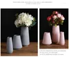 花瓶垂直パターン地中海セラミック花瓶北部シンプルな白いピンク灰色の装飾花アレンジャーホームスクラブ