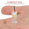 Disposable Cups Straws 8pcs Mini House Miniature Food Resin Ice Cream Drinks Model Toys