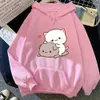 Felpa con cappuccio da uomo con felpe da uomo harajuku gomma e gatto pesca donna più taglia con cappuccio long slve slve slve slve sciodo sciolta a strtwear casual girl coppie coreano abbigliamento t240510