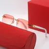 Fashion New Carter Box Lunettes de soleil en bois pour hommes Spring sans cadre Copper Heart Accessoires ACCESSOIRES