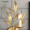 Wall Lamp Unique Gold Leaf For Bathroom Mirror Light Retro Sconce Vintage Lighting Bedroom Bedside Lamps