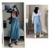 Skirts Denim Skirt Simple Retro Blue Long A-line Women's Fashion Breathable Comfortable Women Clothing