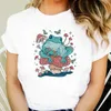 Frauen T-Shirt Ladies T-Shirt Fashion Cartoon Tier Sommer Damen Print Top Fashion Rund Neck Kurzer Slve Atmungsfreie Freizeit Ts Grafik Y240509