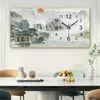 벽시계 달력 벽 시계 크리스탈 도자기 그림 현대 시계 벽 홈 장식 고급 예술 매달려 시계 거실 장식