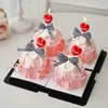 5pcs velas vendas a quente amor coração em forma de bolo vermelho decorado velas felizes aniversário rosa princesa festa de aniversário assada as velas assadas