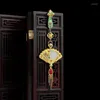 Broches imitation hetian jade rétro style cheongsam lappet pendentif fan cour tassel han vêtements chinois high-und