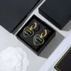Luxury Stud Brass örhängen Kvinna Designer Earring C-Letter Pearl Smycken 18K Gold Diamond Valentine Wedding Presents