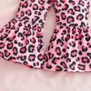Kleidungssets Kleidungsset für Baby Kid Girl 9 Monate - 4 Jahre alte Kurzarm -T -Shirts Bluse Tops und rosa Leopardenmuster Langes Hosen Outfitl2405