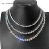 Hip Hop 16 ''-24 '' Weißgold geplattet Halskette mit 3 mm 0.1CT VVS Moissanite Diamond Kette Tennis Modeschmuck