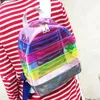 Stume da stoccaggio in pelle trasparente per bambini trasparente scolastica per zaino per adolescenti lo zaino kawaii olografico