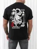 Herren-T-Shirts 2024 Chinesisches Neujahrs-Baumwoll-Shirt Anime Dragon Japanische Briefmuster Männer kreatives Freizeit-Sommer-Hals-T-Shirt-Geschenk T240510