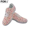Casual Shoes Forudesign Women Dreating Air Mesh Cartoon Equipment Print Ladies Lace Up Zapatos