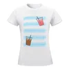 Polos Polos Iced Coffee Pink Milk T-Shirt Anime Ubranie Lady Woman Fashion