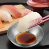 Skålar rostfritt runda stål kryddor skål doppskål liten sås kopp sushi vinäger soja tefat behållare aptitretare tra