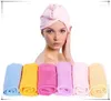 Serviettes serviettes cheveux de salle de bain féminins filles magie de séchage de casquette salon salon rapide de bain sèche tissu de microfibre