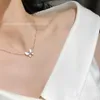 Designer Jewelry Luxury Vanca Accessories Clover White Fritillaria Butterfly Necklace met 18K Rose Gold Horse Oog set met diamanten kraagketen voor vrouwen