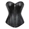 Women Steampunk Faux Leather Corsets Gothic Zipper Front Corset Bustiers Sexy Lingerie Top Body Shaper Plus Size S-6XL Green Red 240430