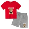 Ensembles de vêtements d'été Migne Teddy Bear imprimé pour enfants imprimés pour garçons et filles T-shirt Ensemble de 3-12 ans