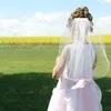 Veaux de mariée Femmes en tulle filles habille des pinces à cheveux en perles avec un peigne pour la mariée flore fille de mariage fête