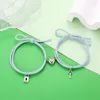 Charmarmband Magnet Par för älskare Lås hjärta magnetiska armband Kvinnor Män flätat rep handledskedja minimalistisk smyckespresent