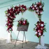 Individuelle Hochzeitsbühnenbogen Blumen Burgundie Serie Blumenarrangement Outdoor Hochzeit Hintergrund Dekorationen Partyzubehör 240509