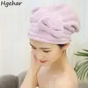 Filles serviettes Cassin de cheveux secs rapides Coralle Pure Couleur Pure Absorbant rapide à séchage mignon Bowknot Shower Spa Turban Salle de bain