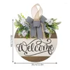 Party Decoration Welcome Sign Flower Wreath Hangings Pendant Attachments For Front Door Wall Garden Board With Bowknot Decorations
