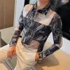 Camisas de hombre camicia da uomo di alta qualità abiti di lusso coreano slim fit camicie floreali a maniche lunghe per uomini camicette di grandi dimensioni 4xl