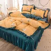 Set di biancheria da letto lavati in cotone moderno set di case floreali con stampa bowknot cuscinetto di copertura del piumino a quattro pezzi P10