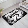 Carpets Music Notes Dot Drop Quaver Black Splash Ink Art Kitchen Doormat Bedroom Bath Floor Carpet House Door Mat Area Rugs Home Decor