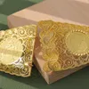 Paski łańcucha talii luksusowe złoto kwadratowy pasek kwadratowy z monety i wzór kroju metalowy łańcuch pasów ślubnych panny młodej Q240511