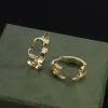 New Gold Charme Ohrringe Designer Silber Buchstaben Ohrringe für Frau 925 Silbernadelohrringe Brass Mode Schmuckversorgung