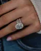 Bröllopsringar Jovovasmile Moissanite Ring True 18K Rose Gold 4.5 karat 8x12mm ovala smycken kvinnors engagemang Förslag Romantisk Q240511