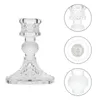 Candle Holders 2Pcs Dining Table Cup Unique Stand Chic Candlestick Transparent