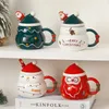 Mokken 2024 Ceramic Mug Christmas Cup Water Noordse stijl Large Capacity Snowman Tree Santa Claus Gift Ideas Coffee