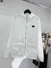 Women's Jackets designer brand 24 Summer New Product Simple Drawstring Hooded Logo Decoration Casual Light and Thin Nylon Sun Proof Charge Coat for Women MKLH