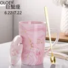 Mokken Creative Pink Coffee Mug Gold Porselein Bot China Tazas Para Cafe Travel Cups en Luxury Big Milk Tea Cup