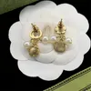 Mode luxe vierbladige klaver oorbellen Nacre Shell 18K Gold vergulde agaatontwerper oorbellen voor vrouwen van hoge kwaliteit oorbellen sieraden